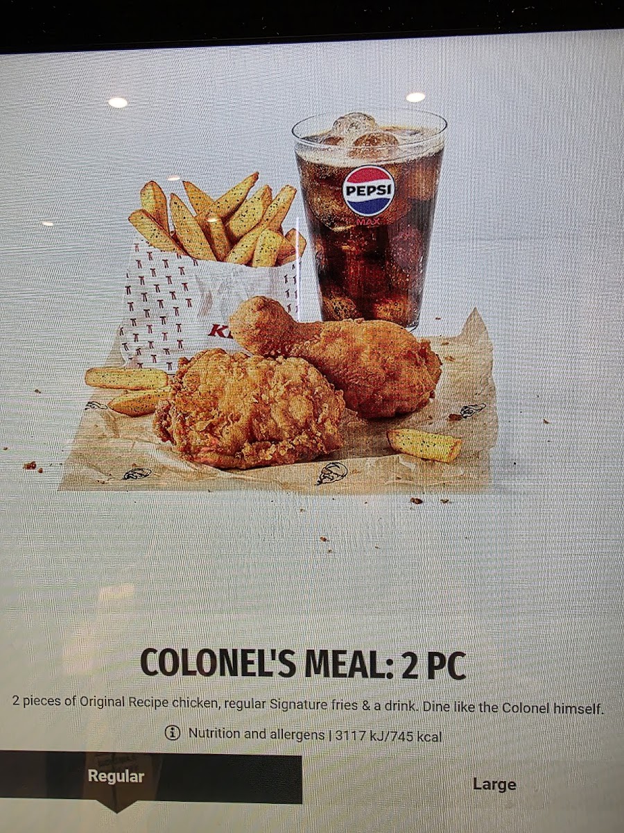 KFC Tottenham Court Road Photo Menu 4