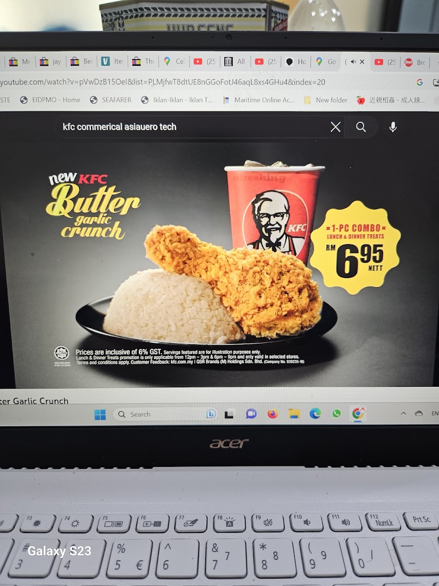 KFC Tottenham Court Road Photo Menu 5