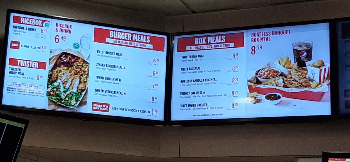 KFC Tottenham Court Road Photo Menu 6
