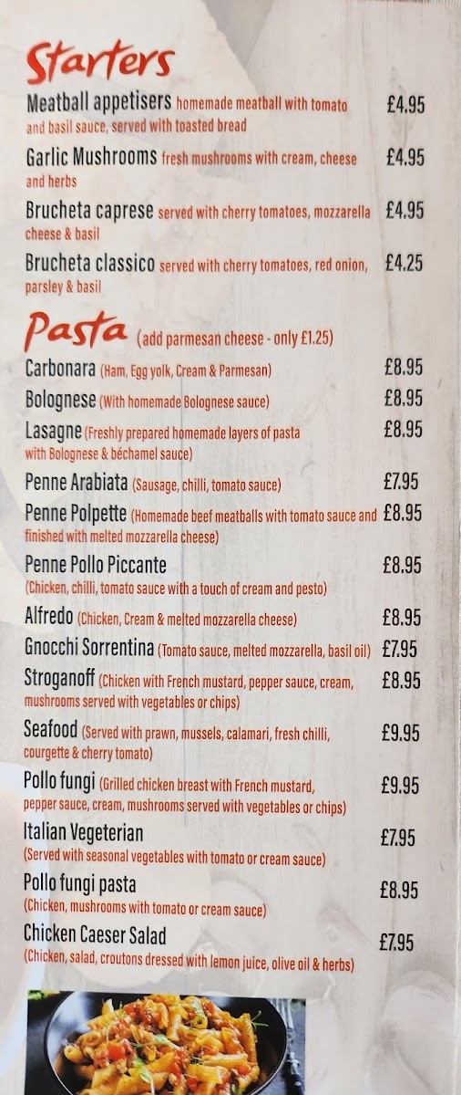 Ainsdale Pasta & Pizzeria Photo Menu 4