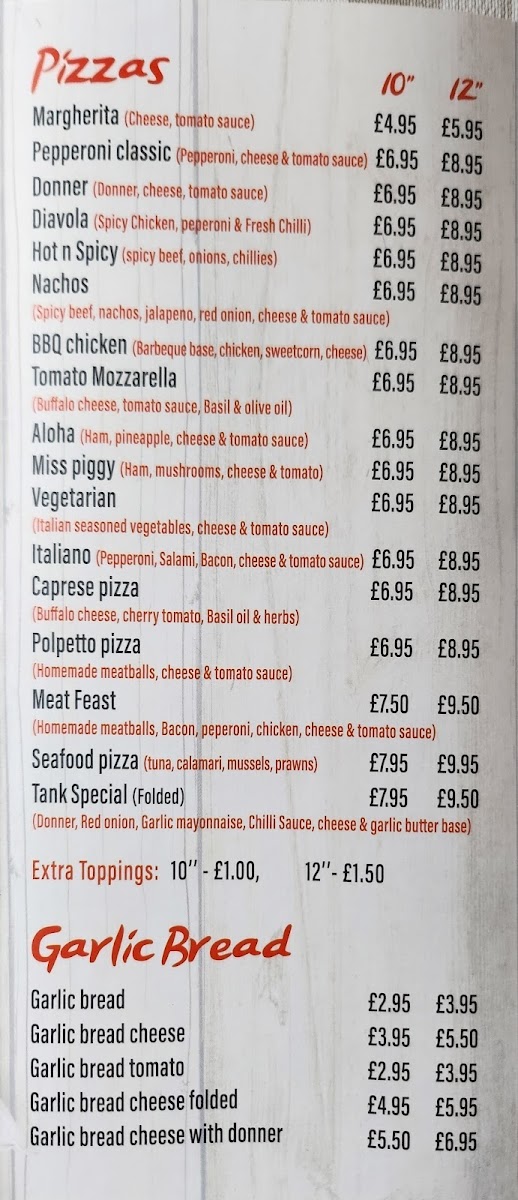 Ainsdale Pasta & Pizzeria Photo Menu 5