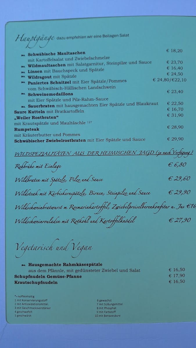 Waldgasthof Weiler Hütte Photo Menu 3