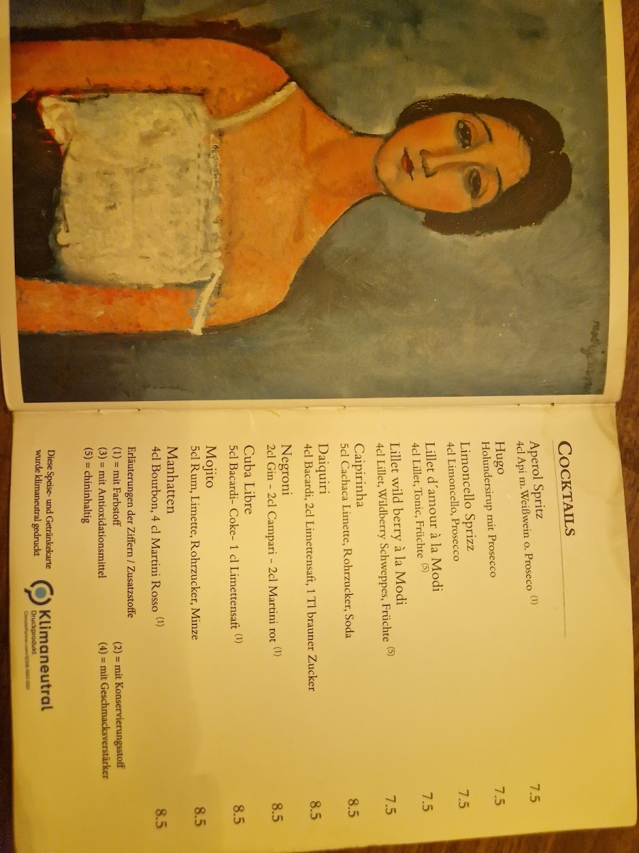 Café Modigliani Photo Menu 2