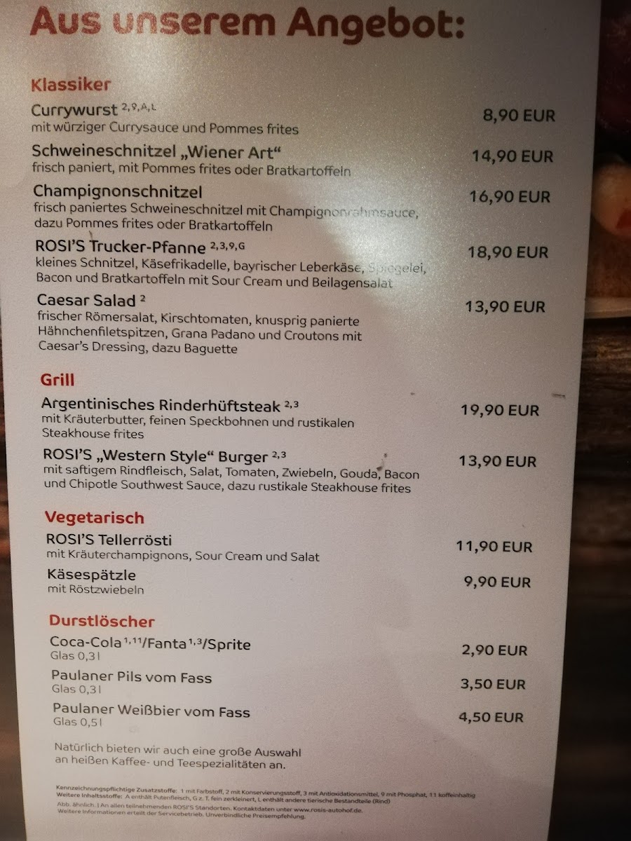ROSI'S Schnelldorf Photo Menu 2