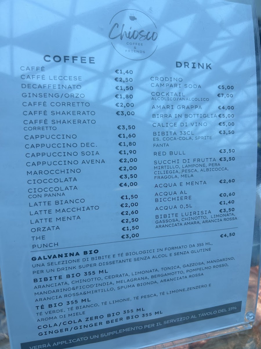 Chiosco Coffee and Friends Photo Menu 1