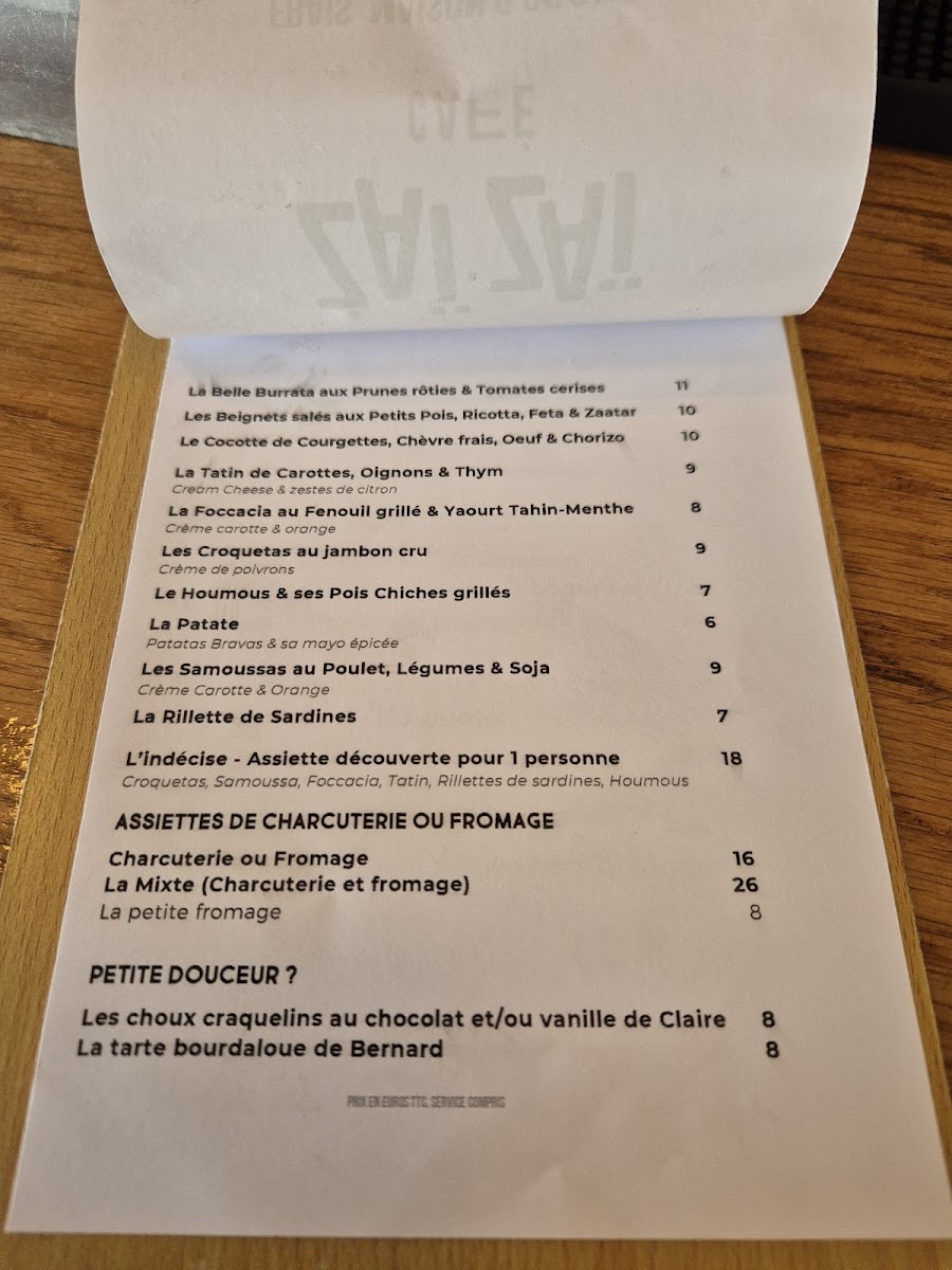 ZAÏ ZAÏ CAFÉ Photo Menu 3