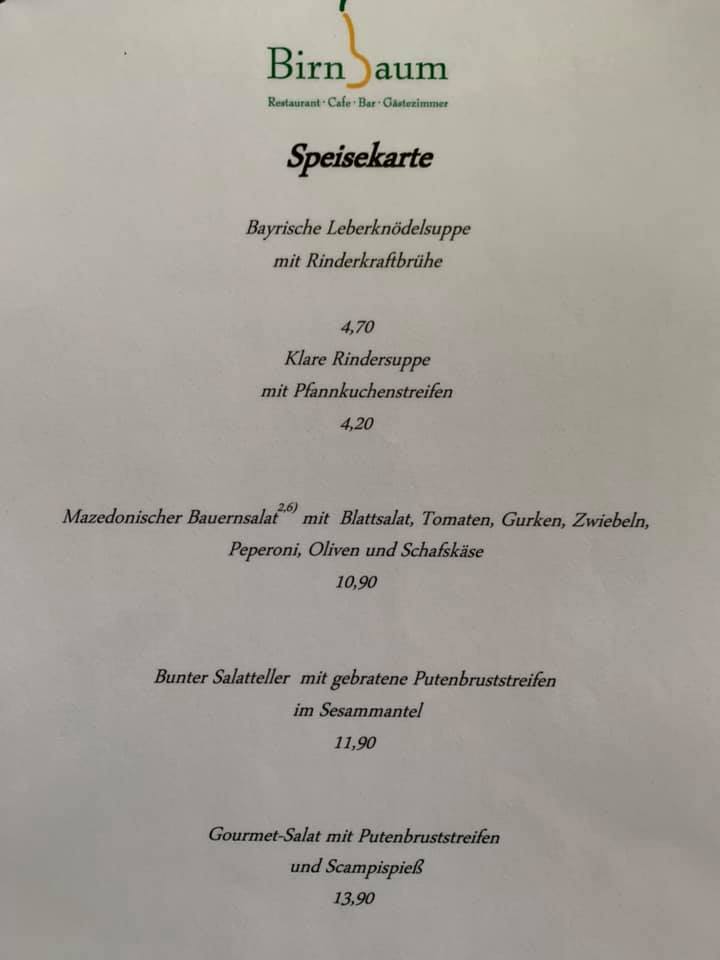 Birnbaum Restaurant Gästezimmer Photo Menu 4