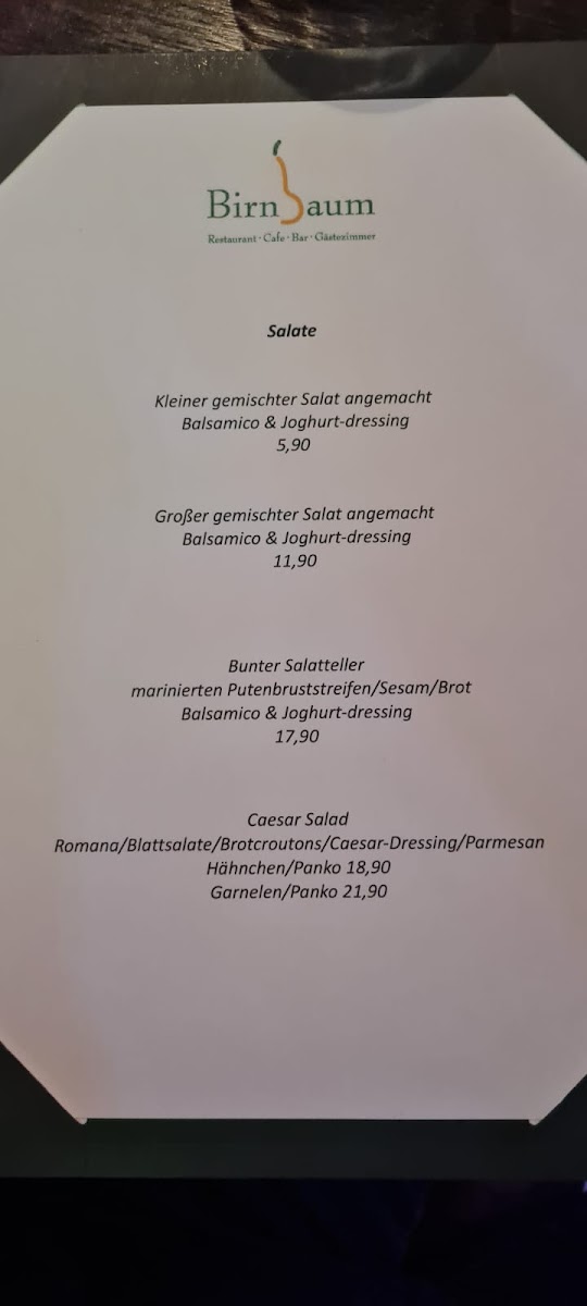 Birnbaum Restaurant Gästezimmer Photo Menu 8
