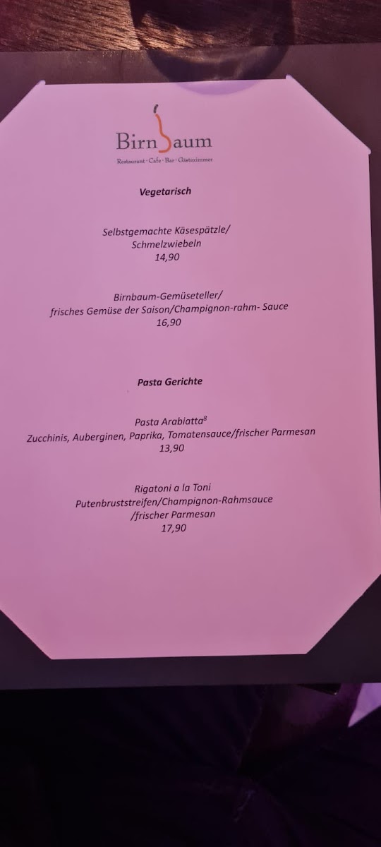 Birnbaum Restaurant Gästezimmer Photo Menu 9