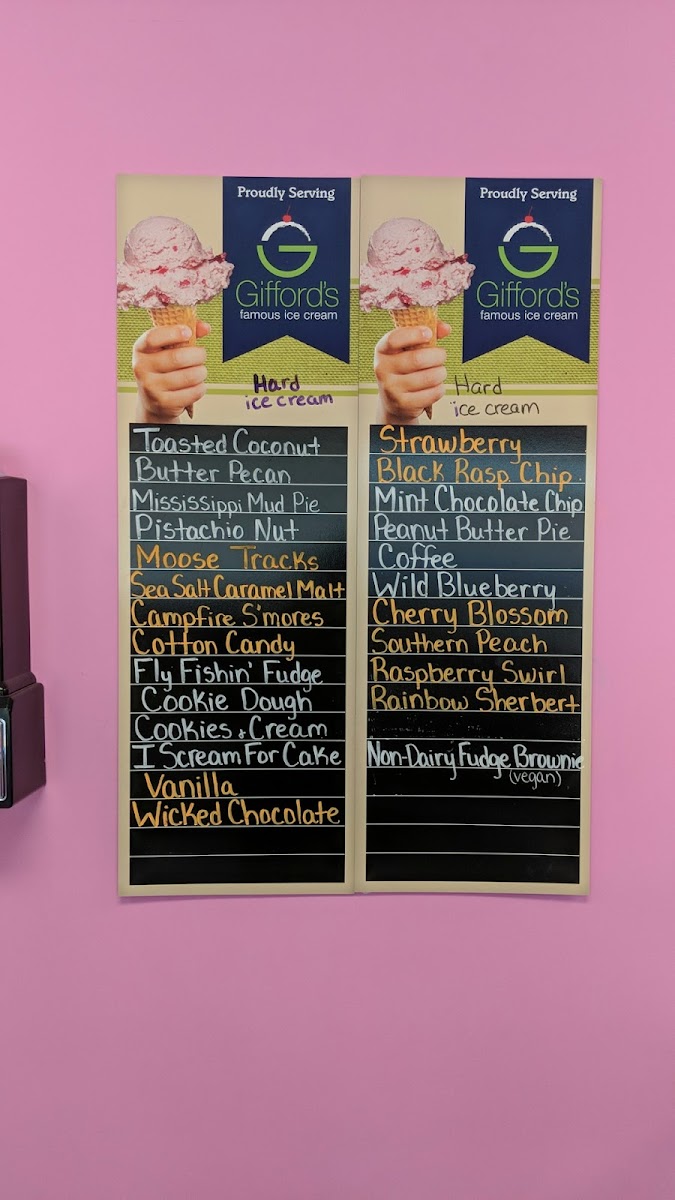 Gifford's HomeMaine Ice Cream Photo Menu 2