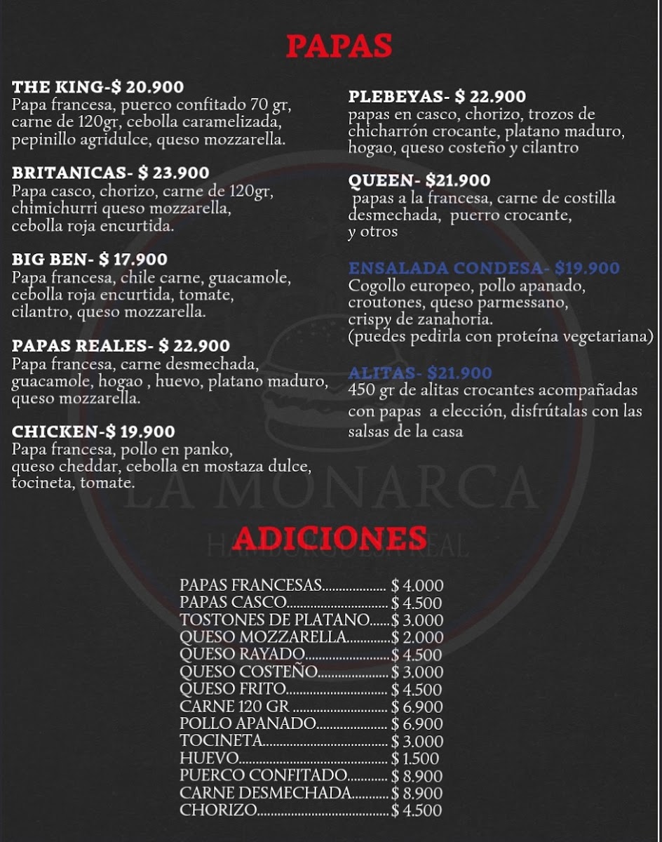 La Monarca Hamburguesa Real Photo Menu 1
