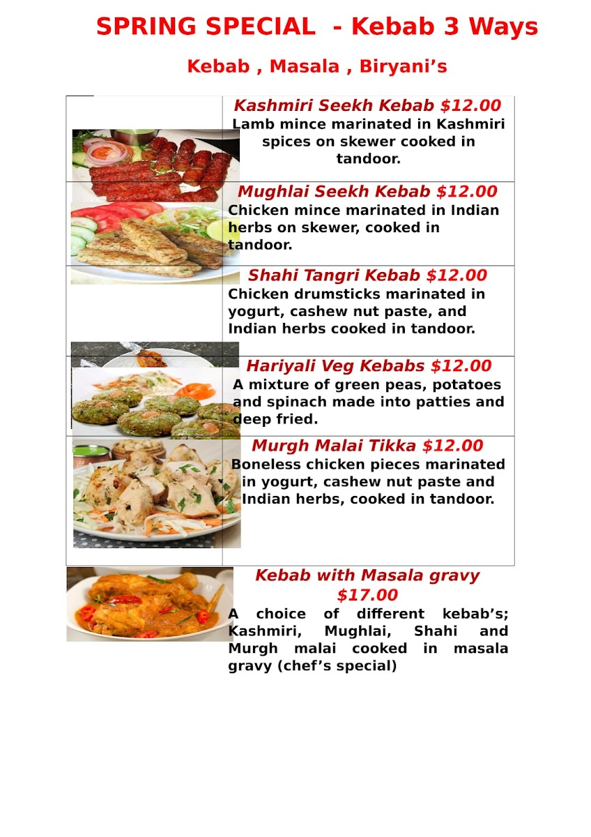 Curry Delight Indian Restaurant Photo Menu 4