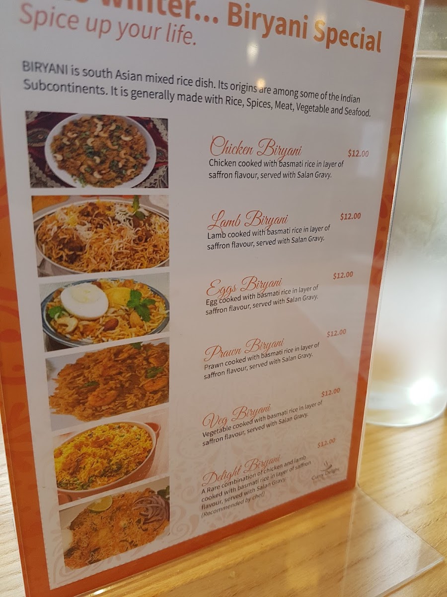 Curry Delight Indian Restaurant Photo Menu 7