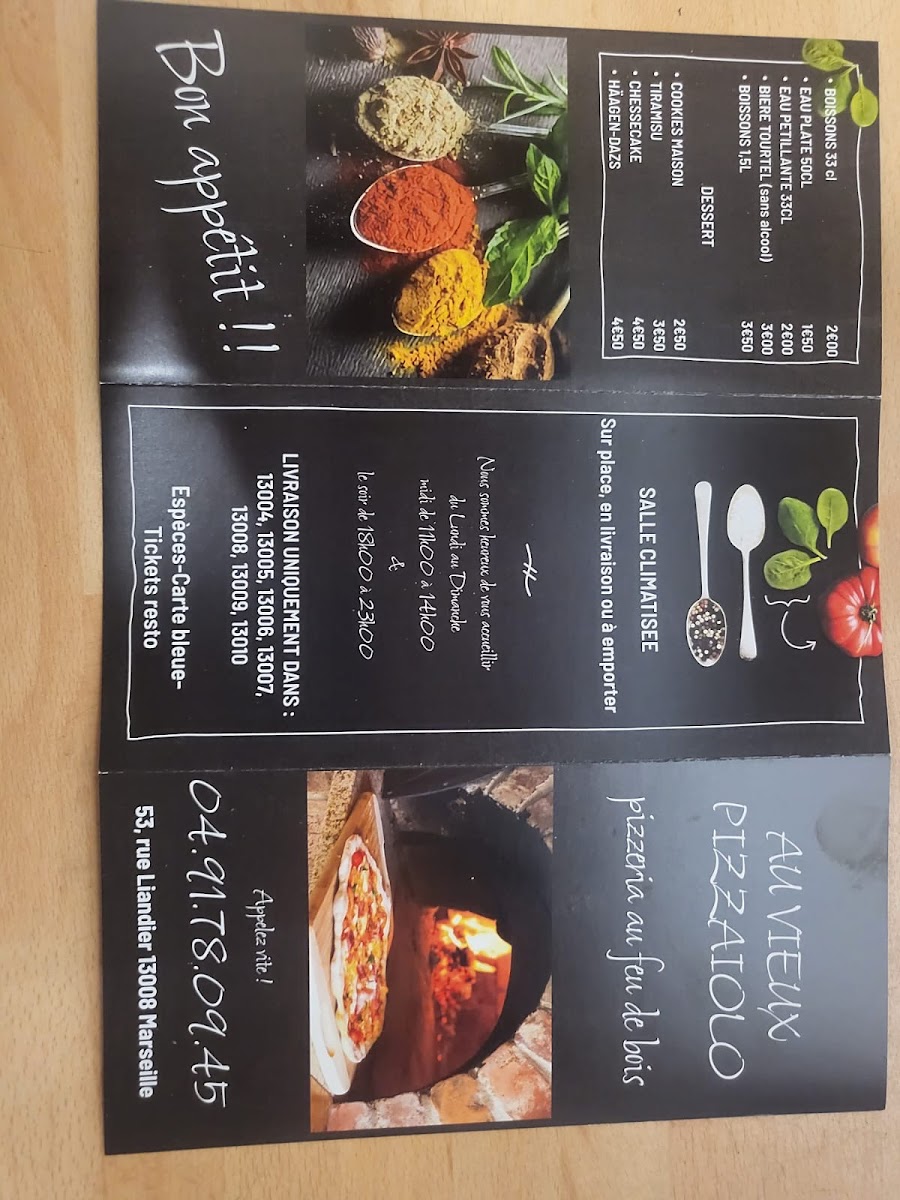 Au Vieux Pizzaïolo Photo Menu 2