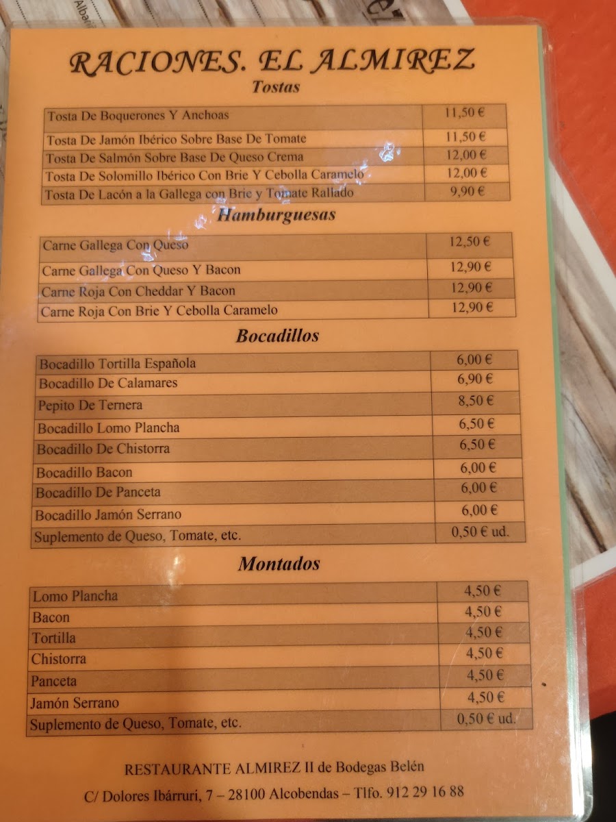 Restaurante El Almirez II Photo Menu 5