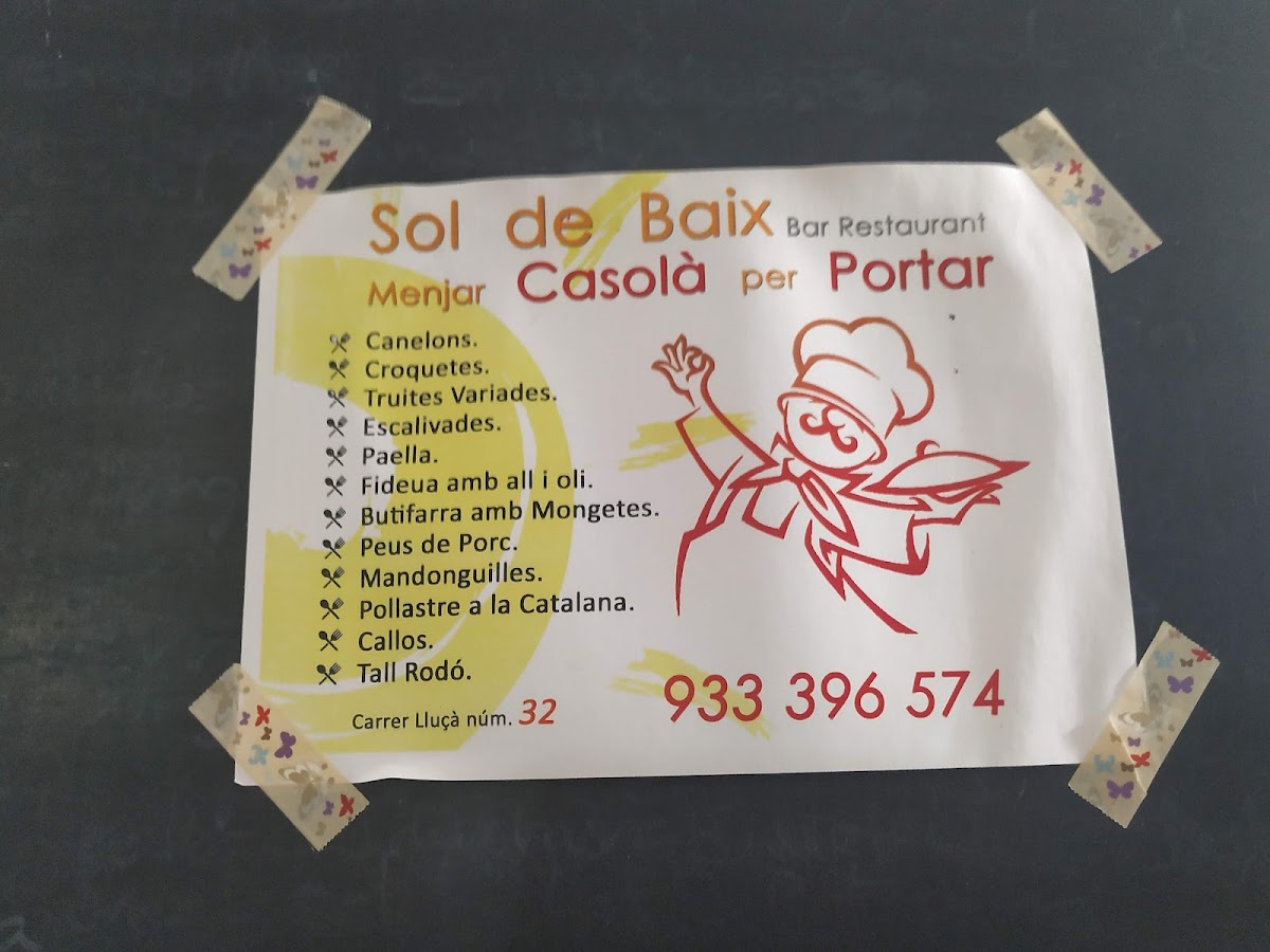 Sol de Baix Photo Menu 1