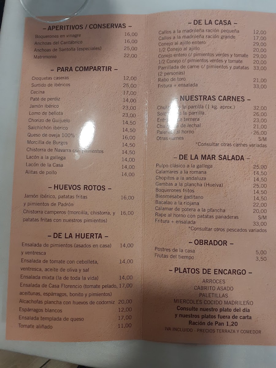 Restaurante Casa Florencio Photo Menu 1