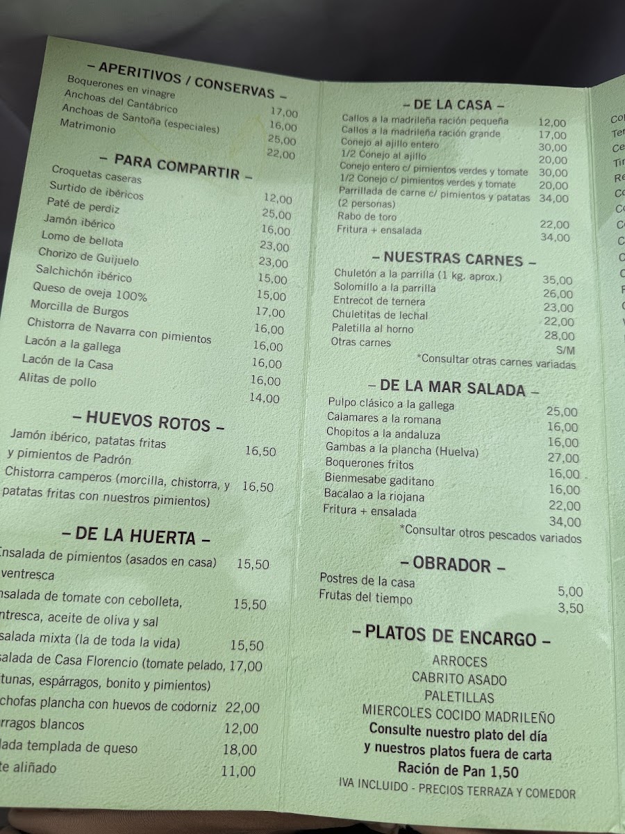 Restaurante Casa Florencio Photo Menu 3