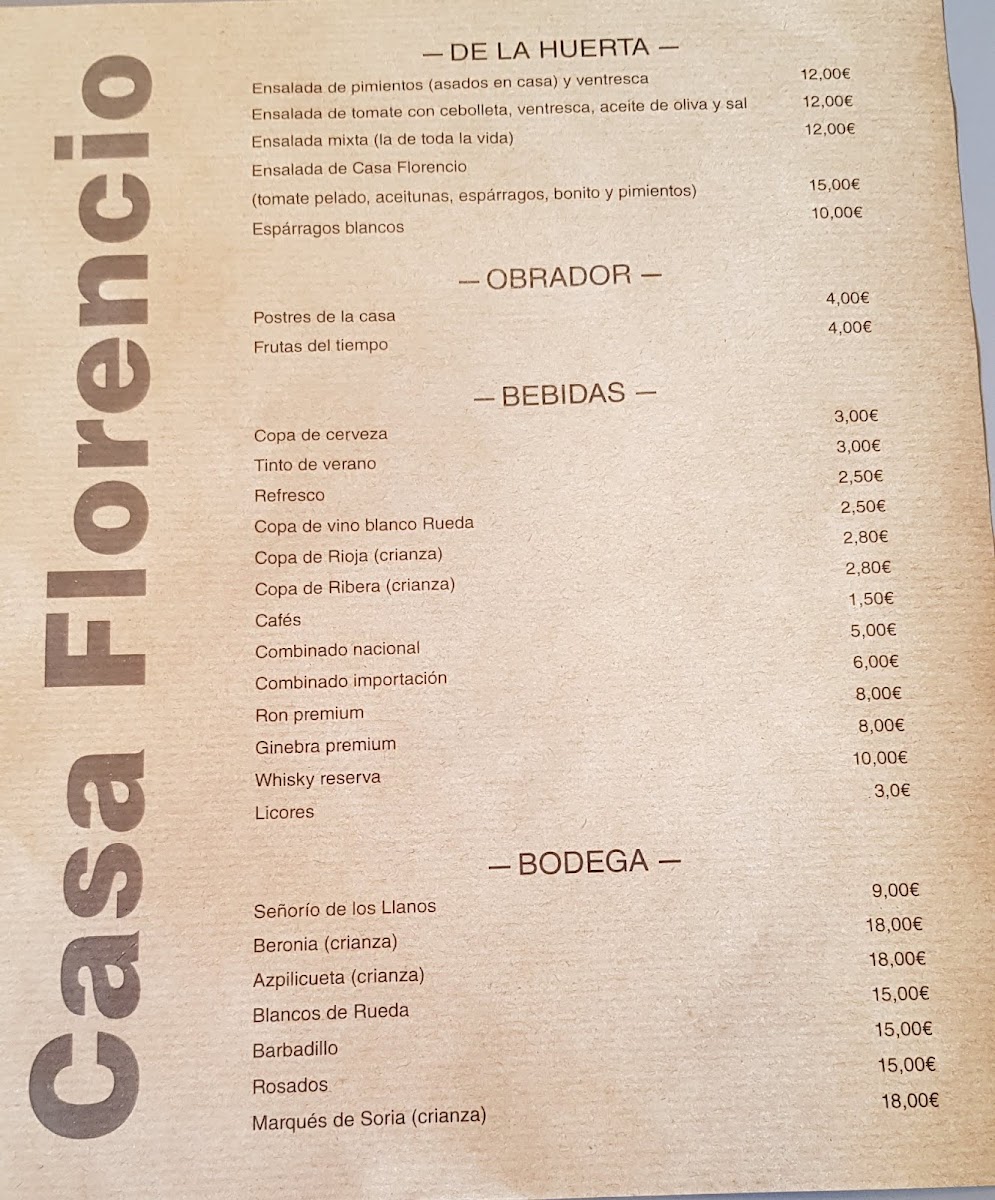 Restaurante Casa Florencio Photo Menu 7