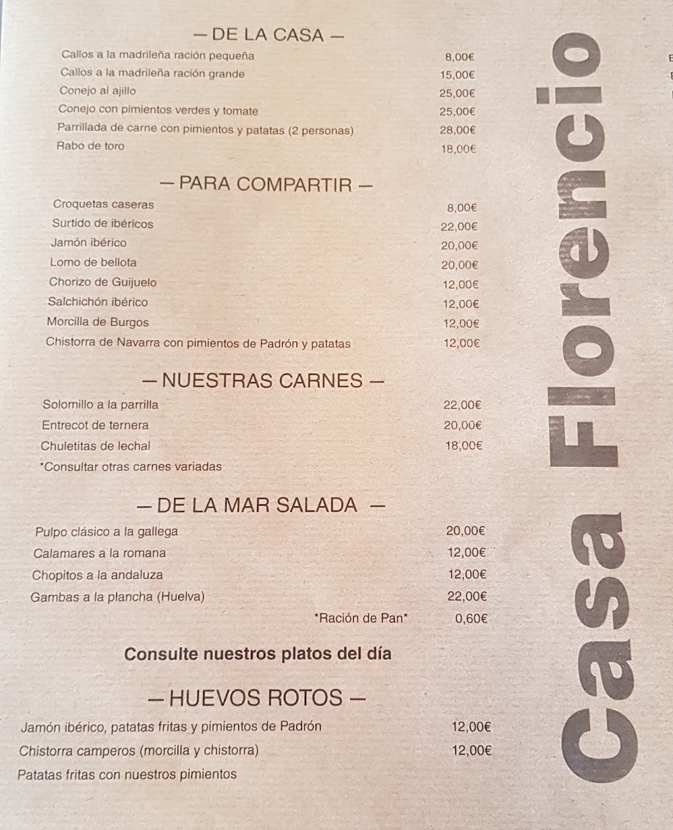 Restaurante Casa Florencio Photo Menu 8