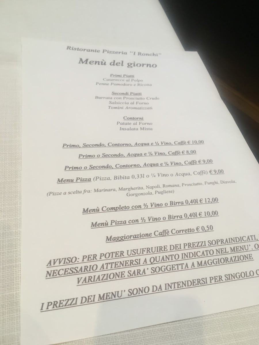 Ristorante Pizzeria I Ronchi Photo Menu 3