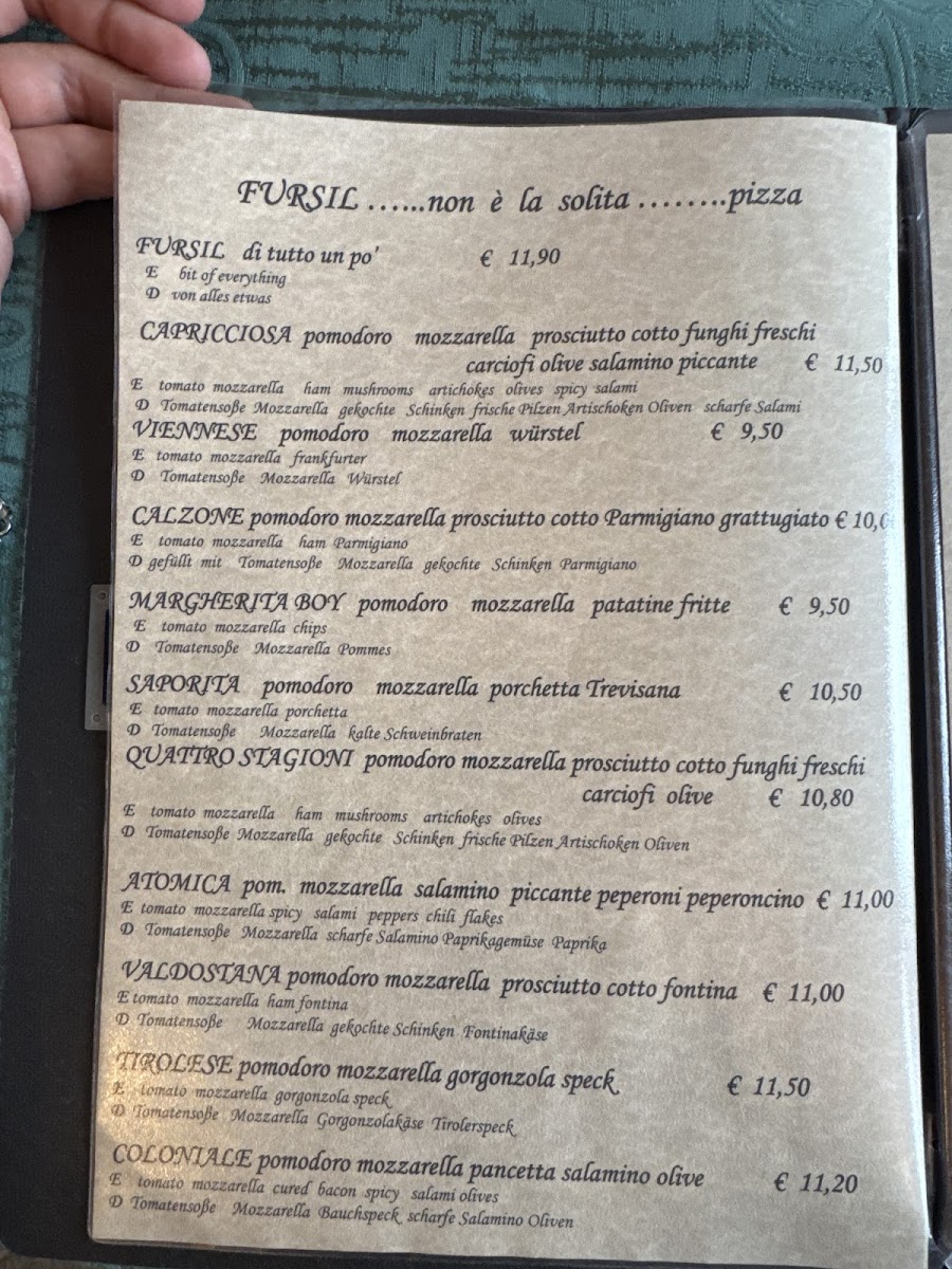 Pizzeria ristorante Fursil Photo Menu 1