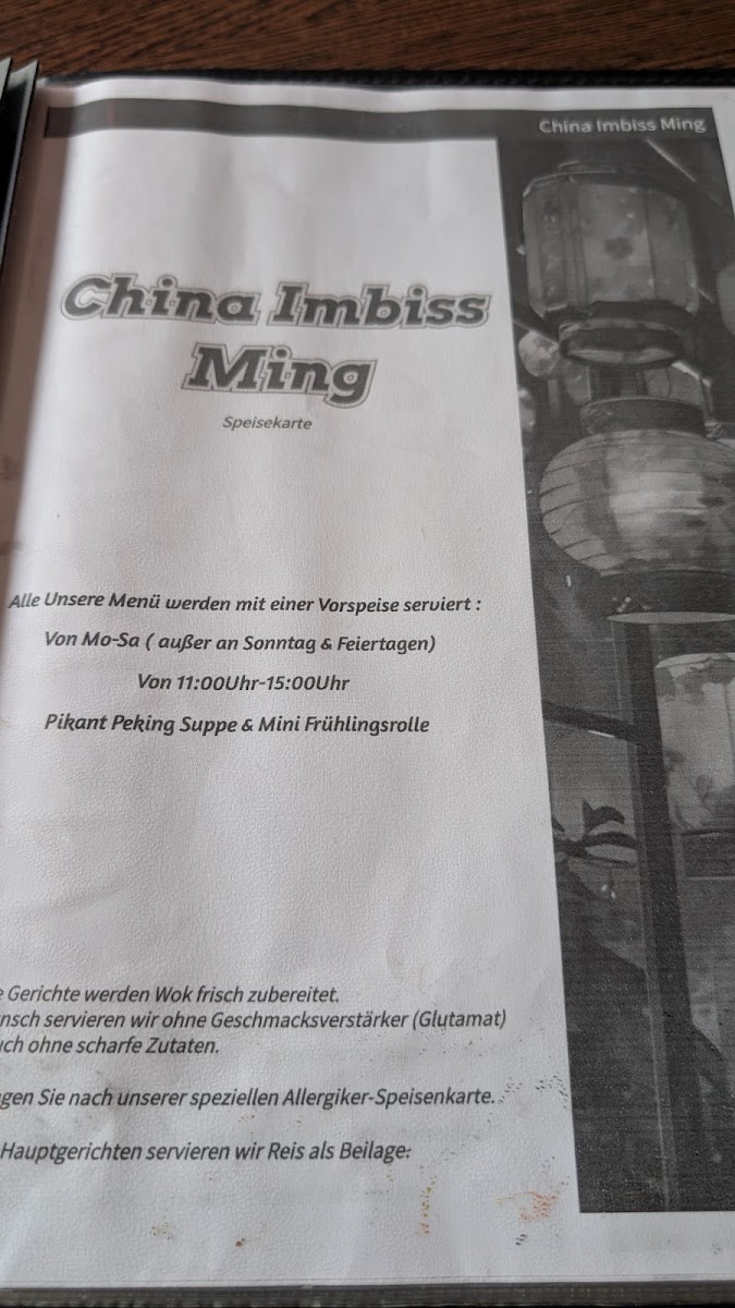China Imbiss Ming Photo Menu 9