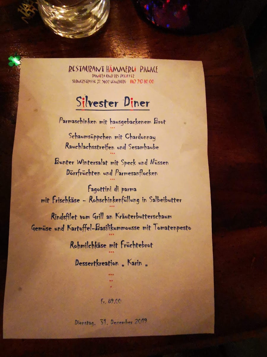Restaurant Hämmerli Palace Photo Menu 1