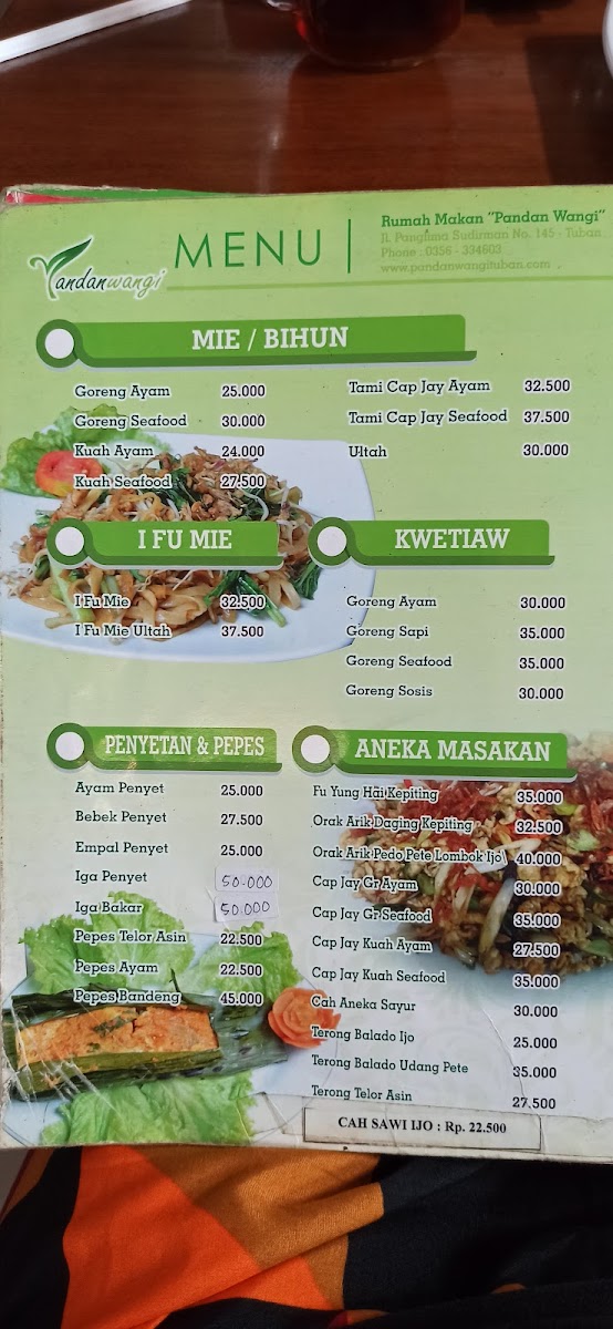 Pandan Wangi Resto Tuban Photo Menu 2