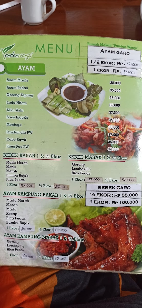 Pandan Wangi Resto Tuban Photo Menu 9