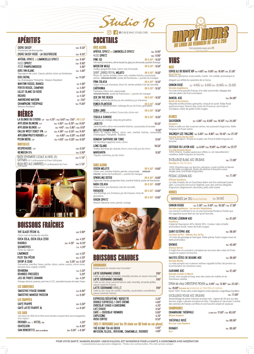 Studio 16 Photo Menu 1