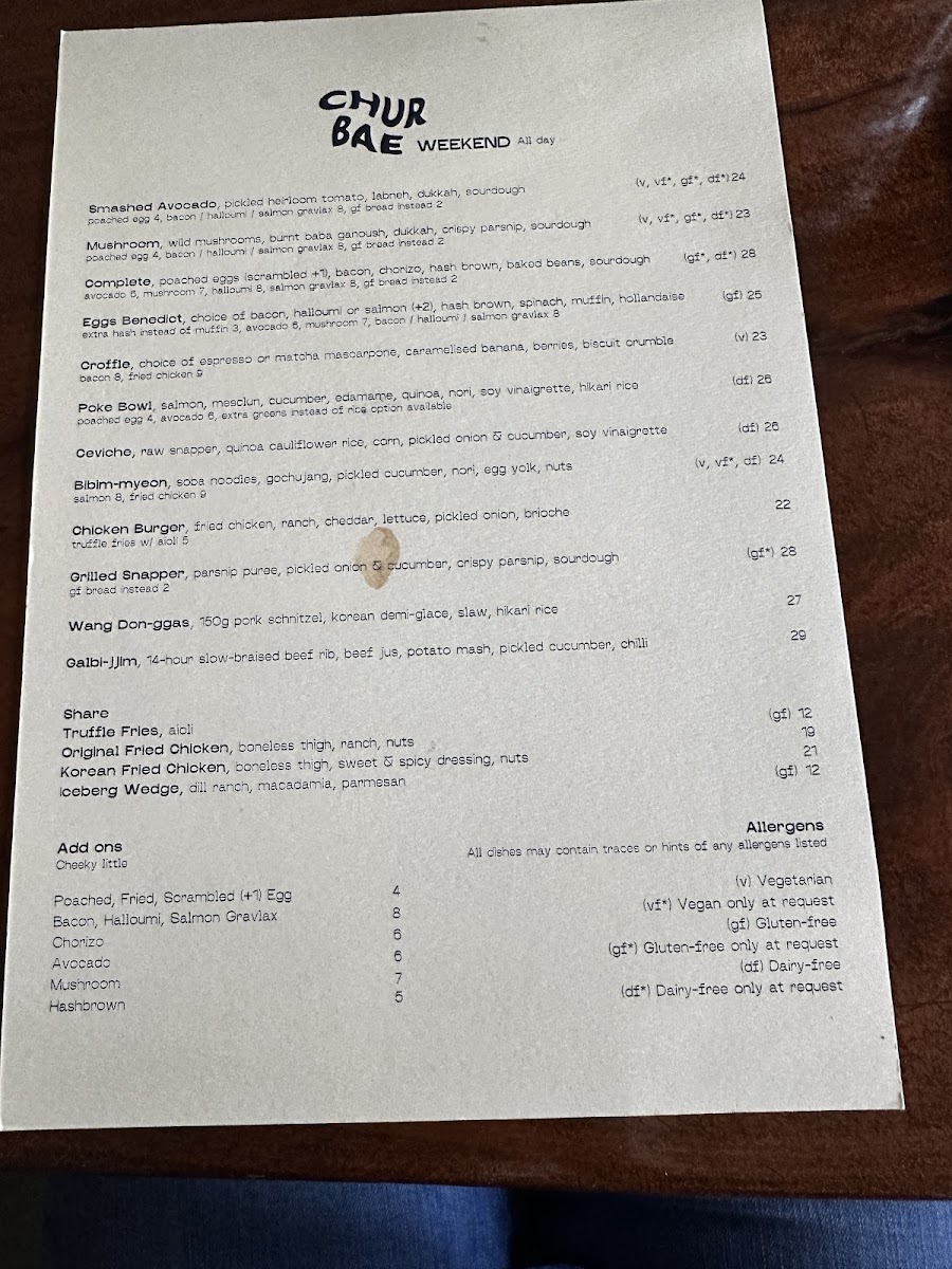 Chur Bae Photo Menu 7