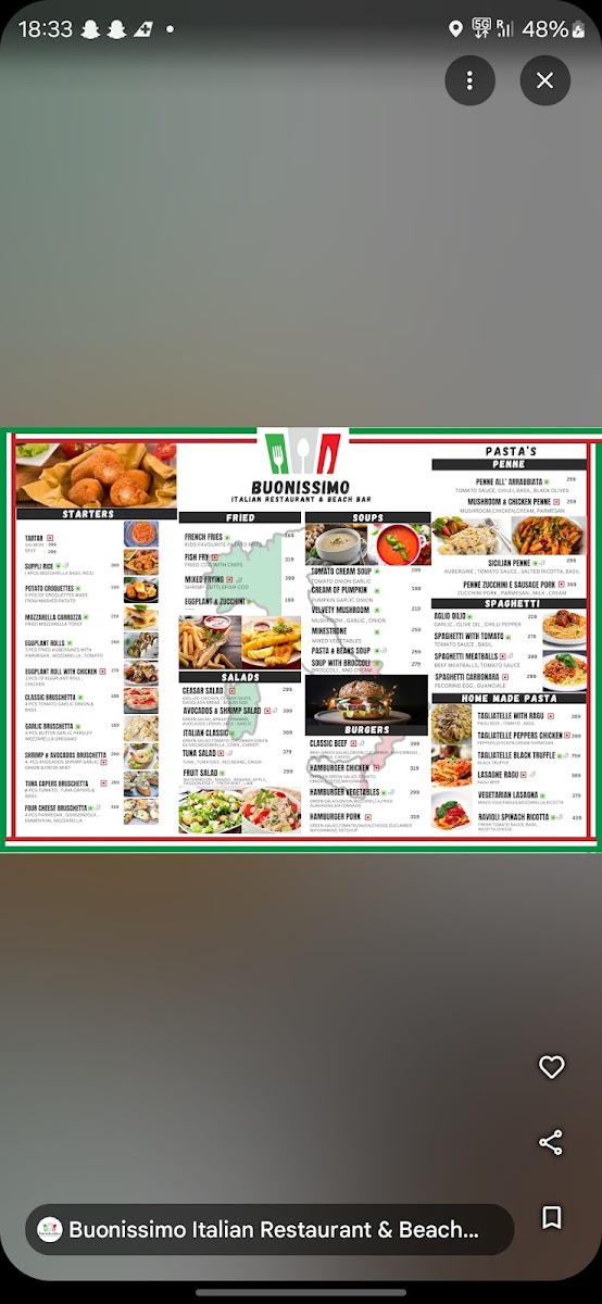 Buonissimo Italian Restaurant & Beach Bar Photo Menu 8