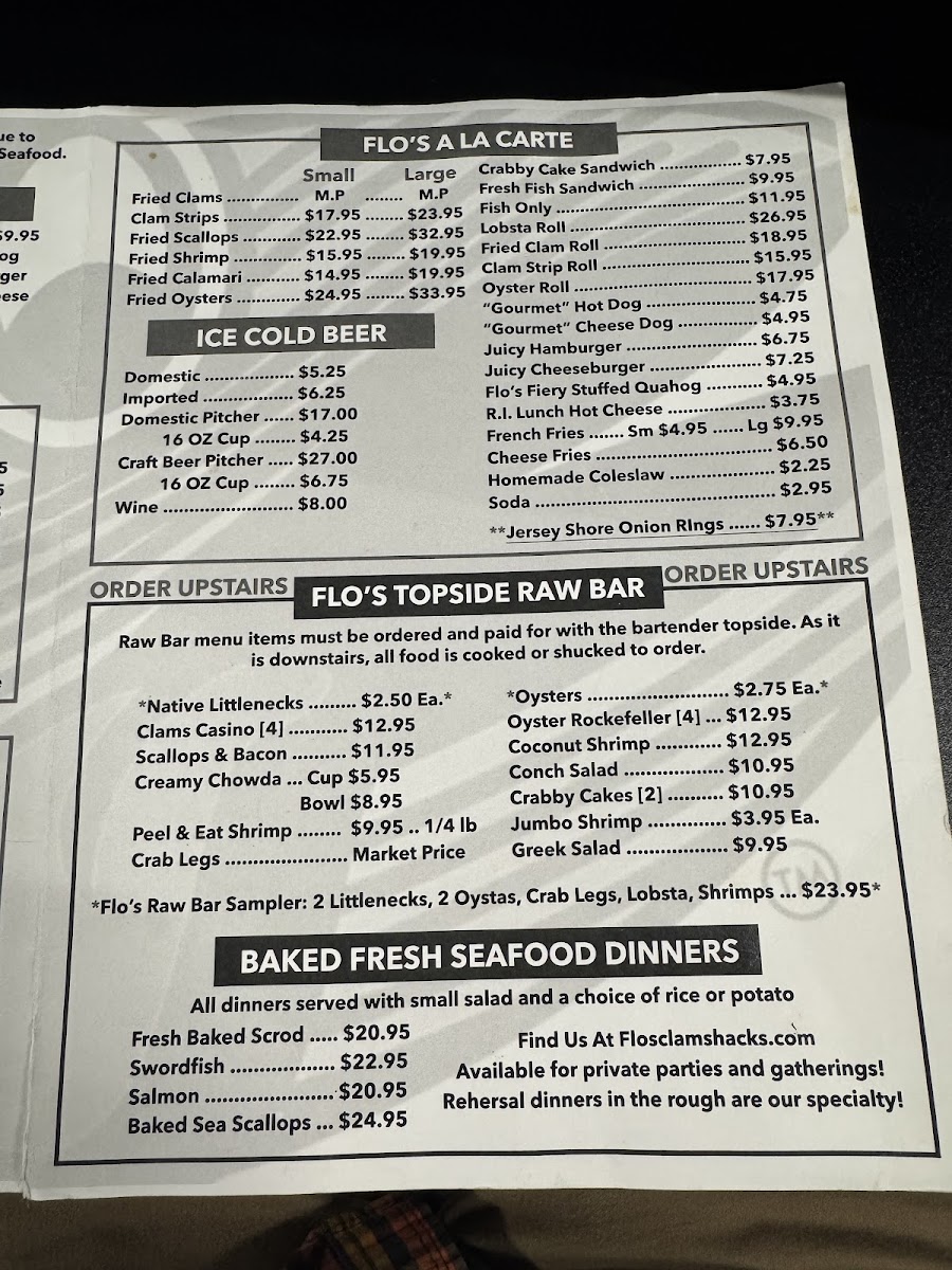 Flo's Clam Shack Photo Menu 1