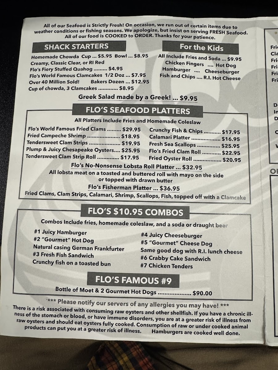 Flo's Clam Shack Photo Menu 2