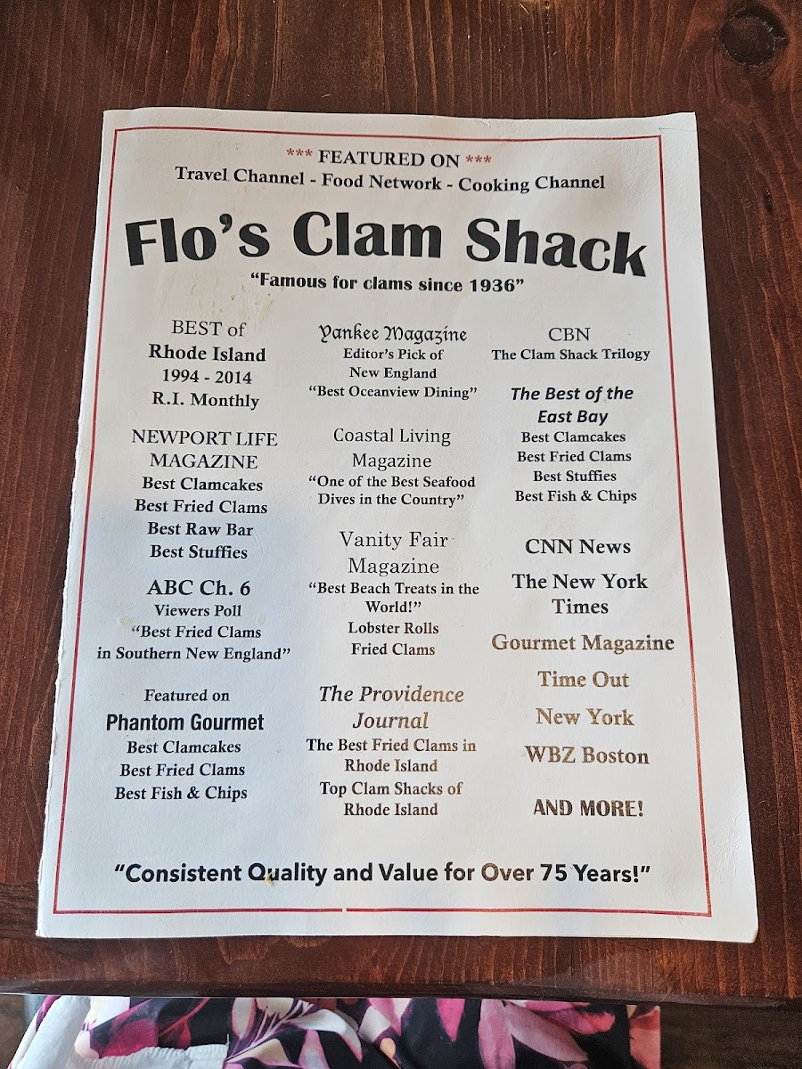 Flo's Clam Shack Photo Menu 5