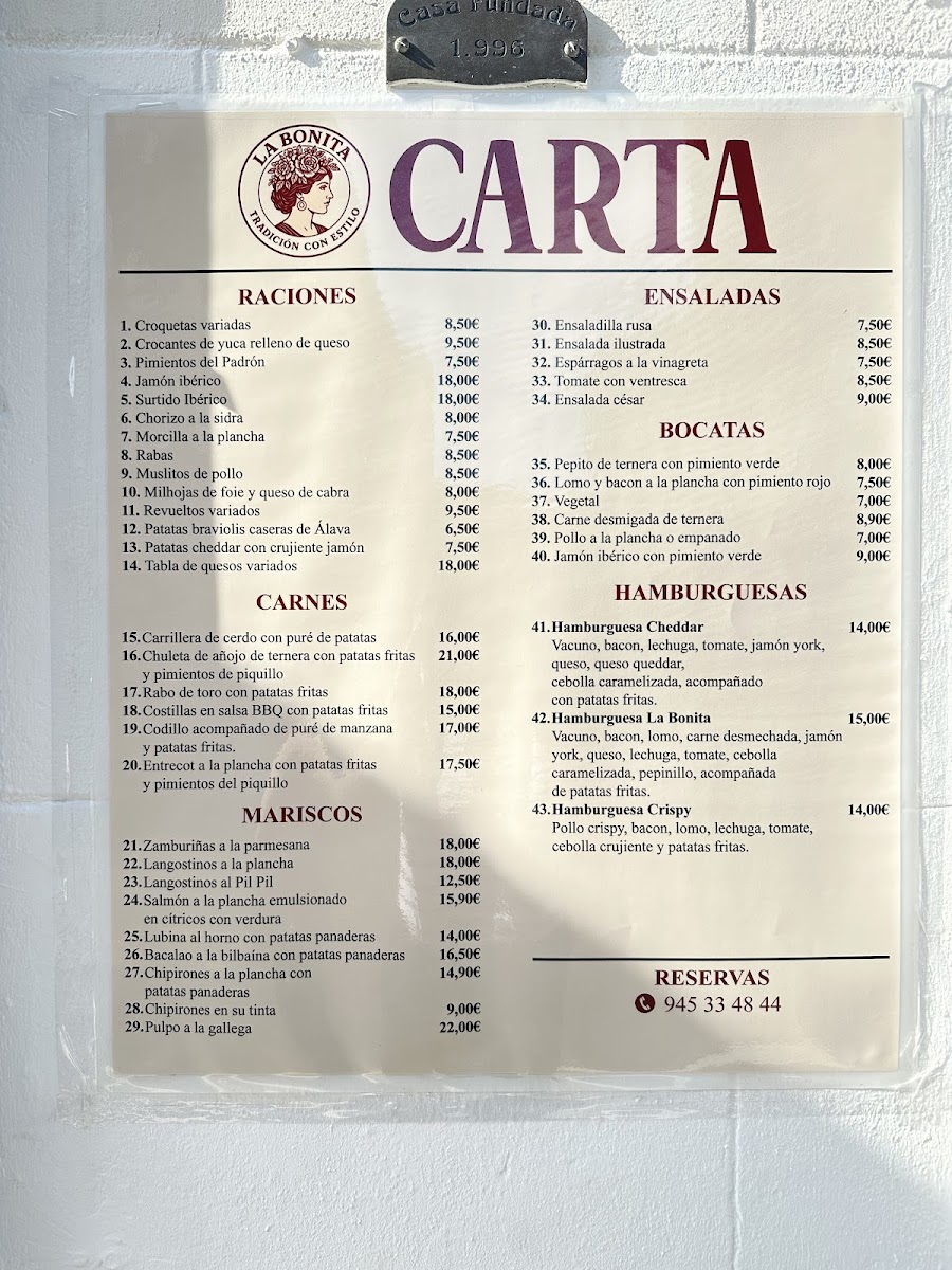 La Bonita Photo Menu 7