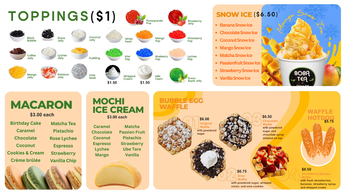 Boba Tea and Snow Ice House Photo Menu 3