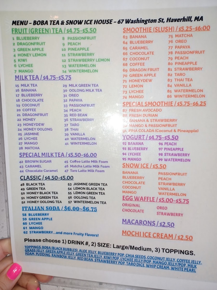 Boba Tea and Snow Ice House Photo Menu 8