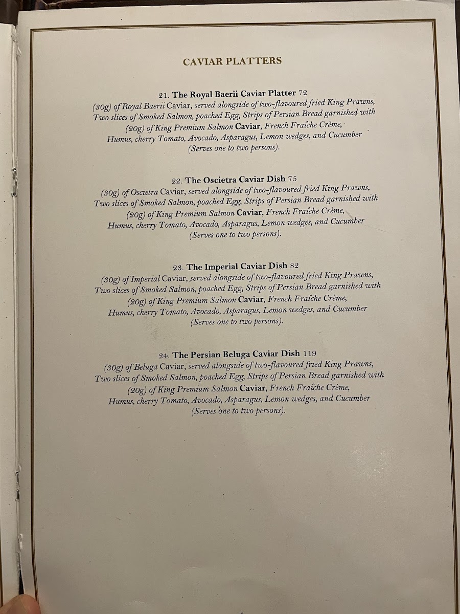 Beluga Restaurant & Bar Photo Menu 1
