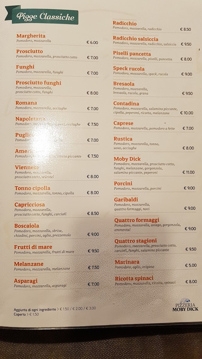 Pizzeria Moby Dick Photo Menu 1