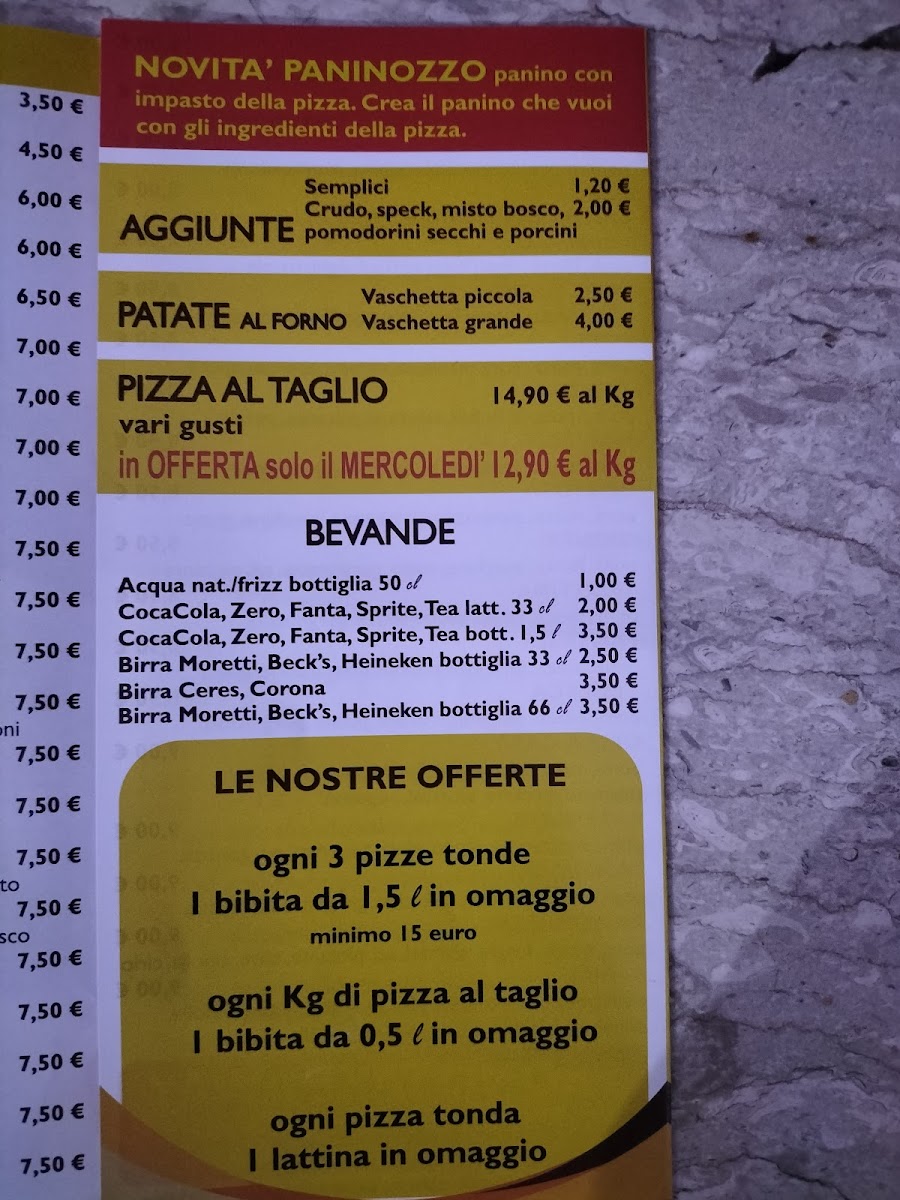 Pizzeria al Taglio Toscana Photo Menu 6