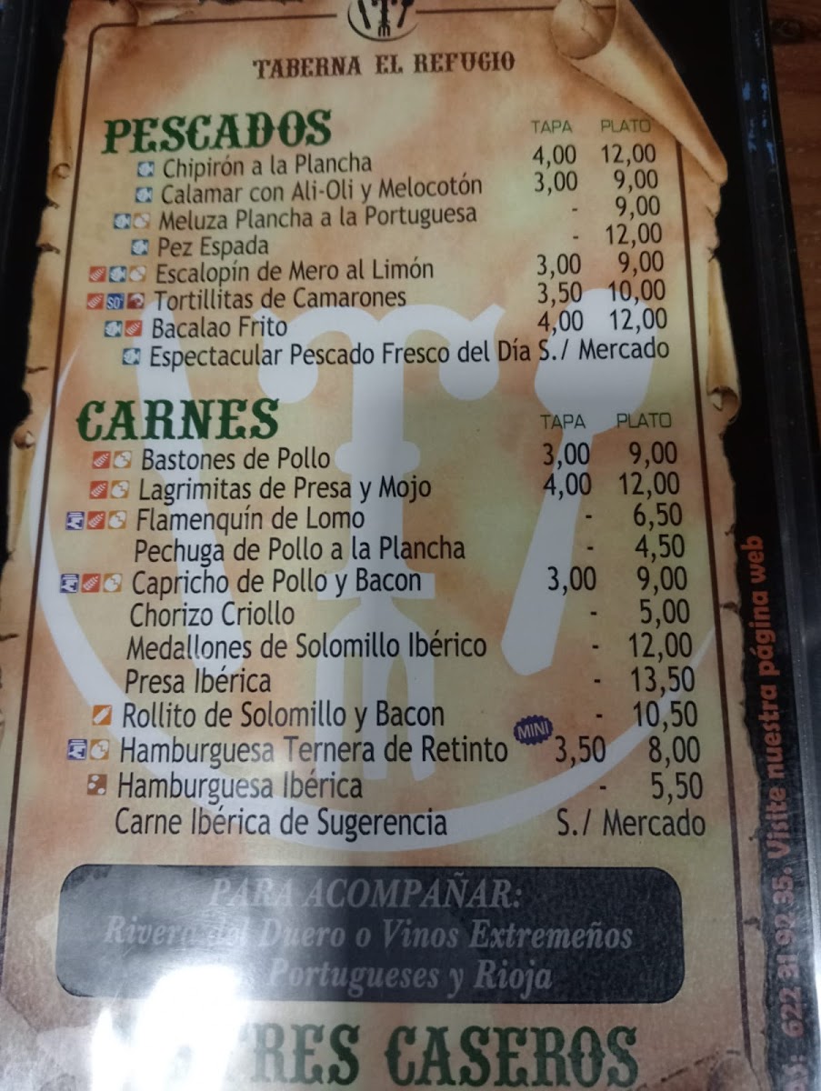 Taberna El Refugio Photo Menu 1