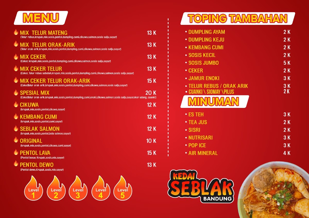 Seblak Bandung Cab.gondoruso Kemlagi Photo Menu 1
