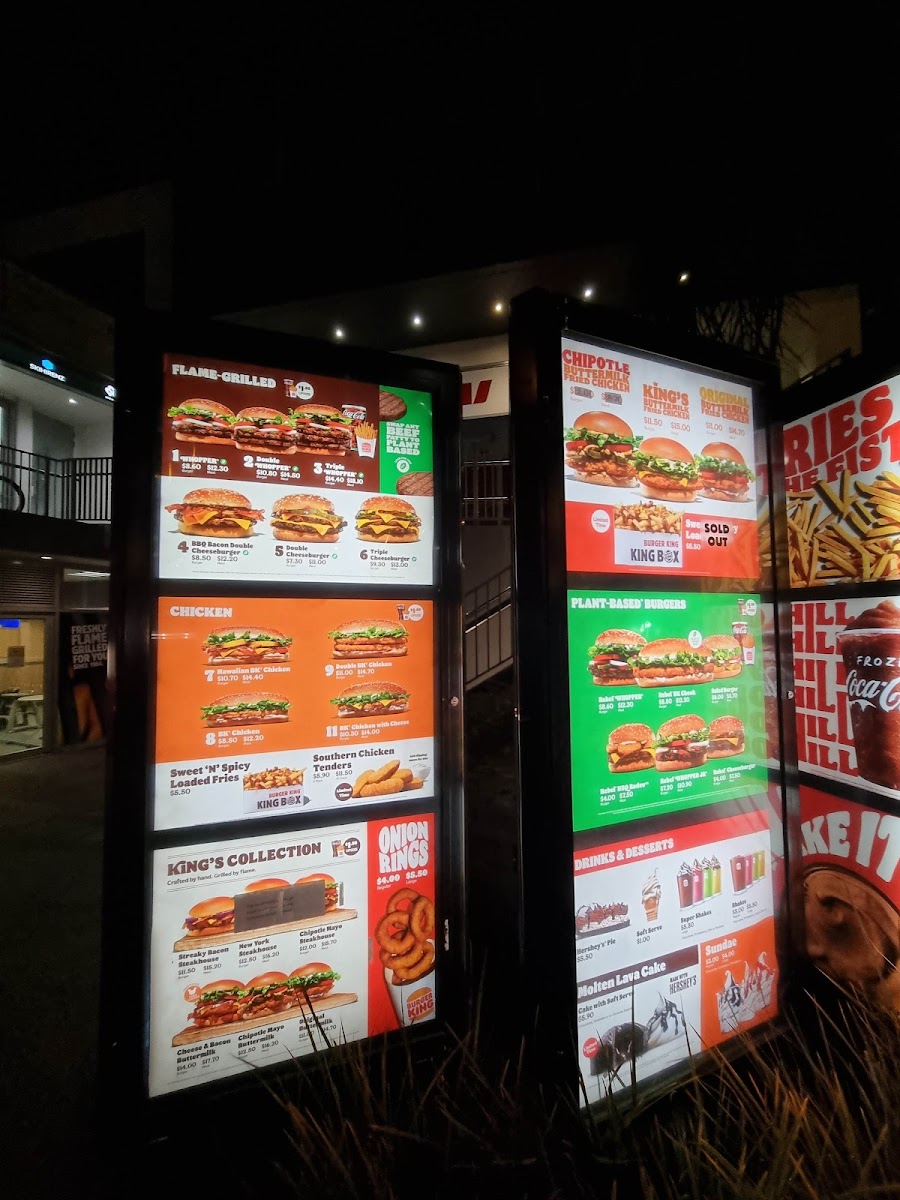 Burger King Queenstown Photo Menu 1