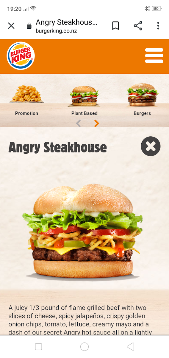 Burger King Queenstown Photo Menu 3
