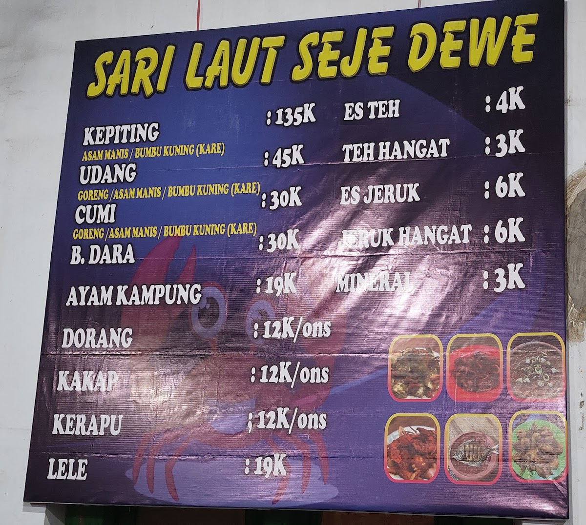 Rumah Makan Sari Laut CJDW Photo Menu 3