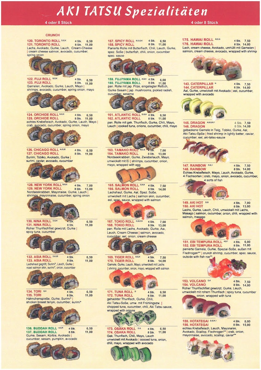Aki Tatsu Sushi Photo Menu 1