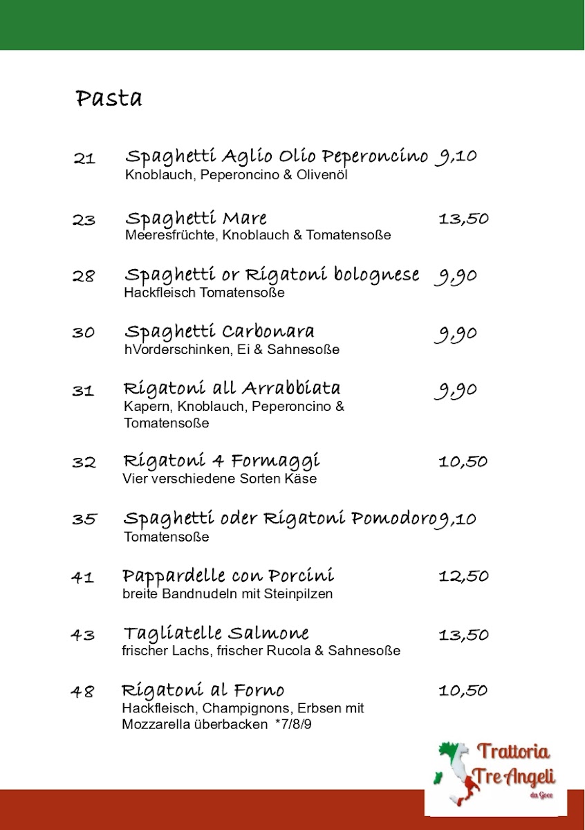 Trattoria Tre Angeli Photo Menu 2