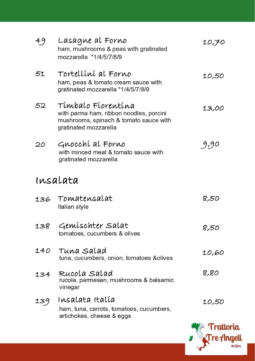 Trattoria Tre Angeli Photo Menu 3